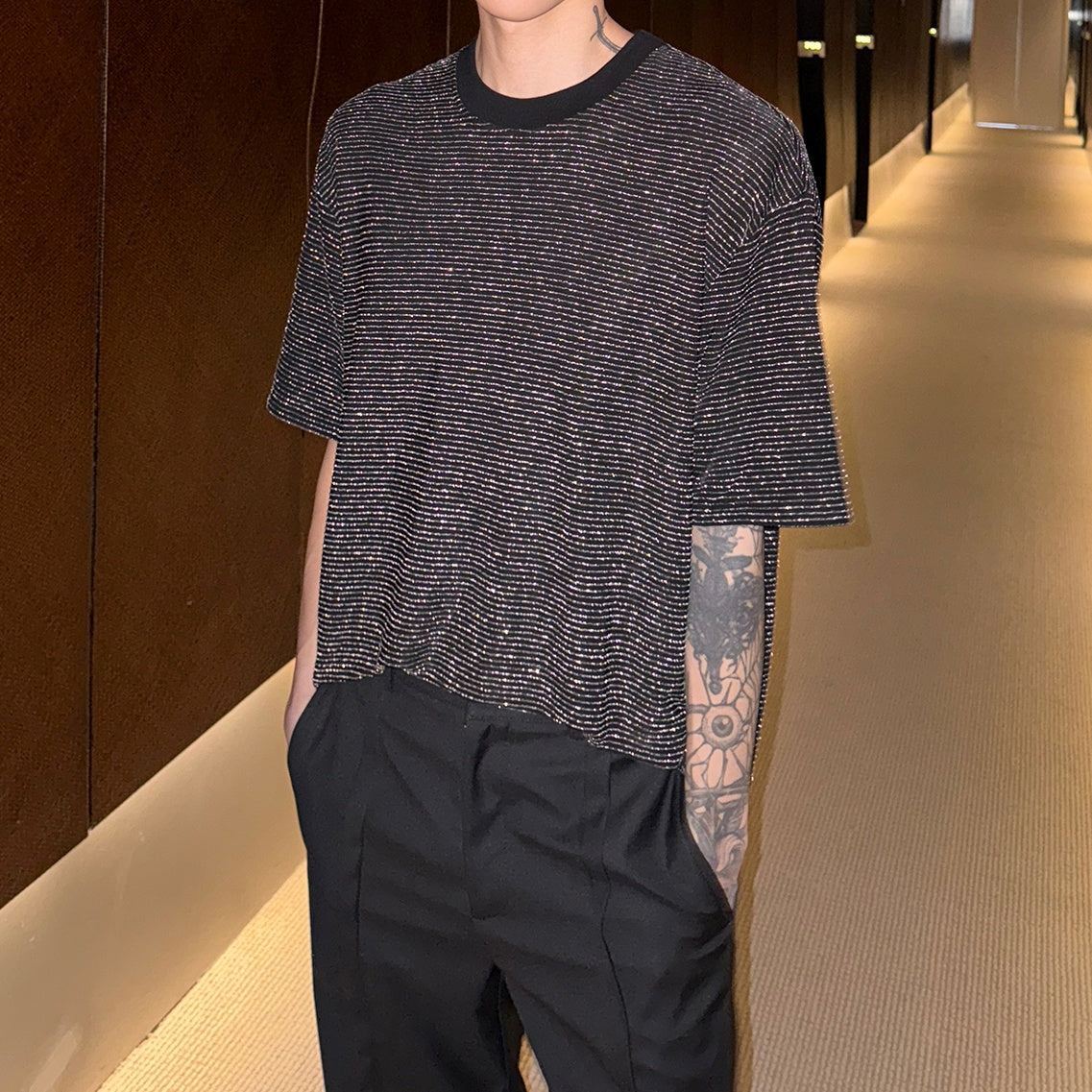 MODEFREAKのシャインボーダールーズTシャツ mf3283の画像