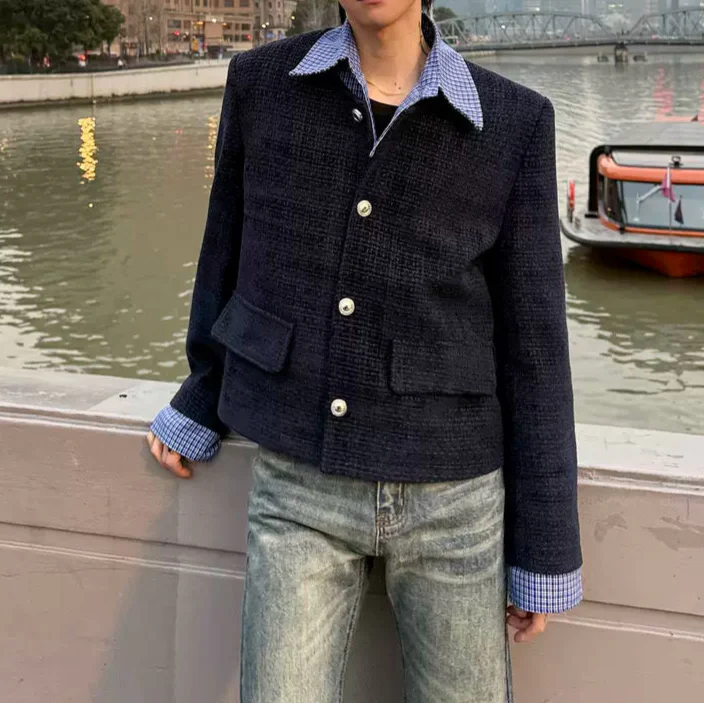 MODEFREAKのチェックスタイリッシュツイードジャケット mf3207の画像