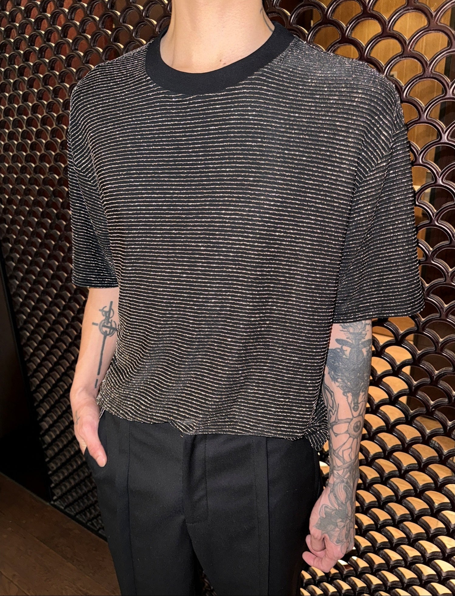 MODEFREAKのシャインボーダールーズTシャツ mf3283の画像