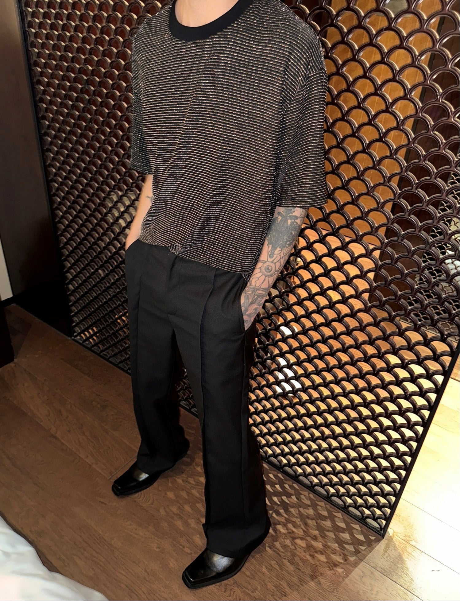 MODEFREAKのシャインボーダールーズTシャツ mf3283の画像