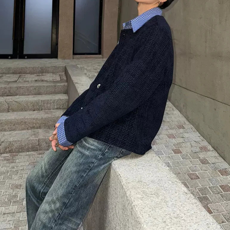 MODEFREAKのチェックスタイリッシュツイードジャケット mf3207の画像