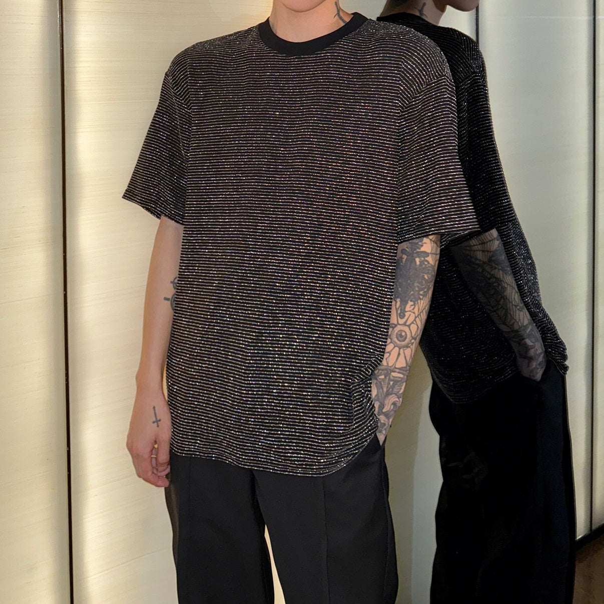 MODEFREAKのシャインボーダールーズTシャツ mf3283の画像